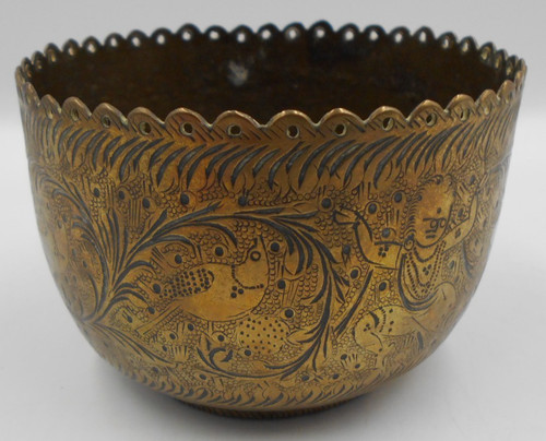 Vintage indian brass planter - planter, /
