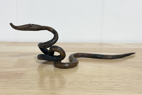 Antique bronze snake figurine - antique,