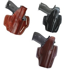 Handmade Leather OWB Carry three Slot Thumb Break Gun Holster