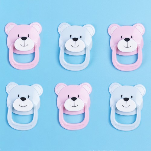 Magnetic pacifier pink - 6x, pink+blue