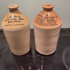 vintage stoneware flagon X 2