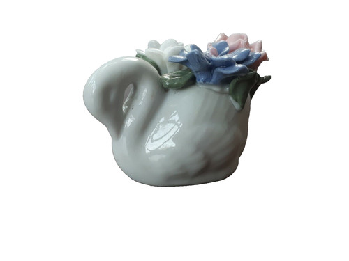 Swan ornament floral - floral,, white