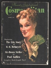 Cosmopolitan 4/1938-Bradshaw Crandall cover art-Pulp thrills-vintage ads-Max Bra