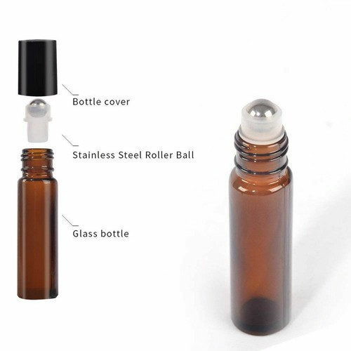 10pcs 10ml amber roll glass - 10pcs,