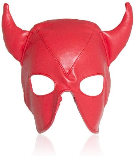 Faux leather sexy devil mask - faux,
