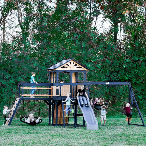 Wooden playcentre swing set - wooden,