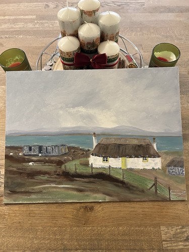 Cottage oil painting - cottage,