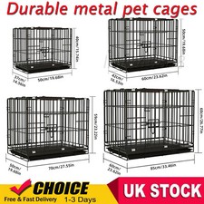 Dog Cage Puppy Pet Crate Carrier - Small Medium Large S M L XL  Metal Cages UK🔥