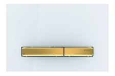 GEBERIT actuator plate Sigma 50, for 2-quantity flush brass, white 115.672.11