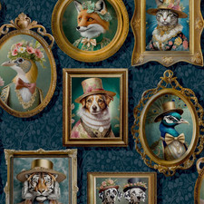 Navy Blue Animal Wallpaper