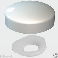 WHITE PLASTIC DOME SCREW COVER