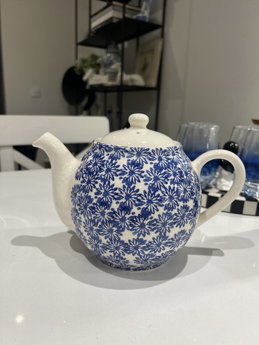 Teapot large blue - large, daisy
