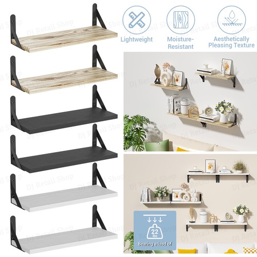 Wooden floating shelves - 2x,