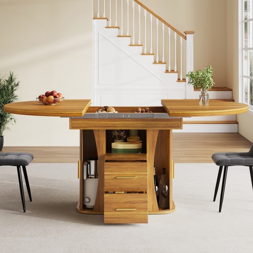 Extendable round dining table - extendable,