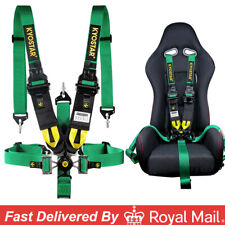 Green Universal 5-Point Camlock Quick Release Racing Seat Belt Safety Harness UK