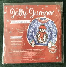 Jolly jumper! Christmas cross stitch brooch kit 