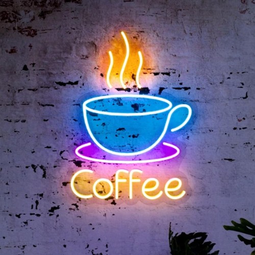 Led coffee cup neon - neon, sign