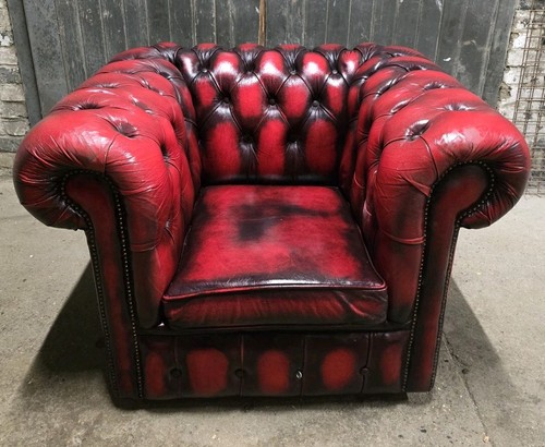 Vintage oxblood red leather - red,
