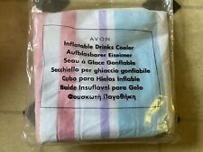 AVON INFLATABLE DRINKS COOLER. STRIPED MULTICOLOURED. BRAND NEW. GARDEN PARTY