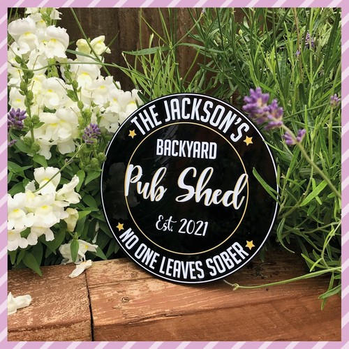 Personalised circular pub shed - circular,