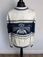Vintage Silton California Men’s Native Aztec Robot Heavy Knit Jumper Size Large