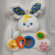 Fisher Price Vintage 1980/1990s The Discovery Bunny Plush Baby Activity Teddy