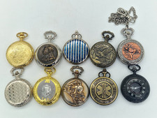 Job Lot Quartz Pocket Watches (Qty 10) - Untested