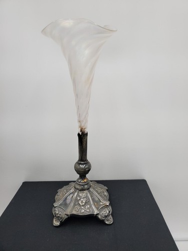 Antique metal glass - glass, epergne