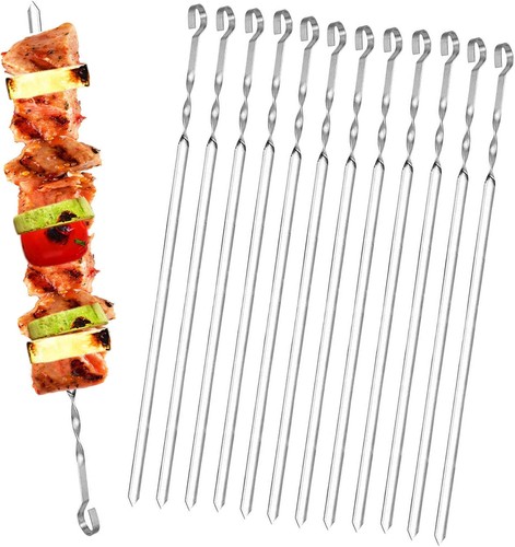 12pcs bbq long metal kebab - bbq,