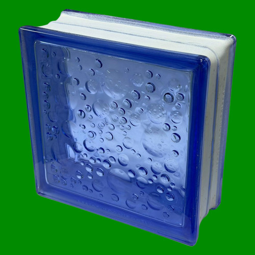 Blue bubbles glass block brick - glass,