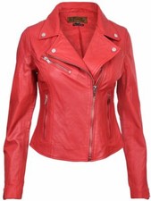 Ladies Red Leather Jacket