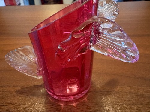 Cranberry victorian vase - victorian, 3