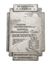 Vintage The Royal Automobile Club RAC 8th Annual Rally Brighton 1939 Metal Badge