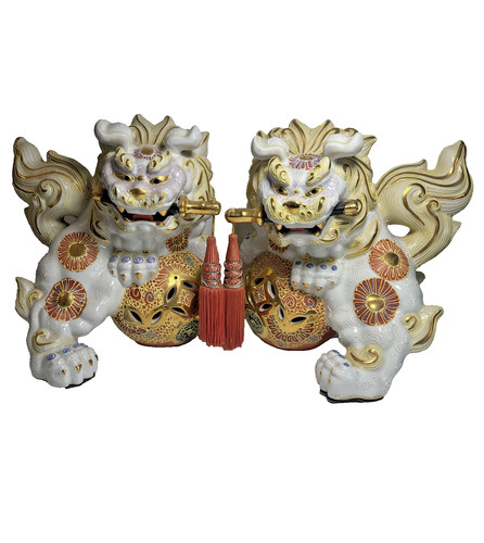 Pair porcelain foo - ,