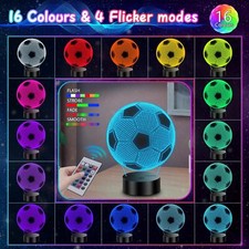 Football 3D LED Night Light Fathers Day Personalised Gift table light for family