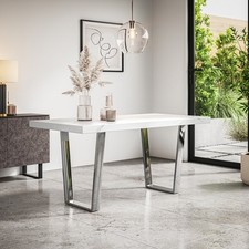 ARIA DINING TABLE w CHROME LEGS