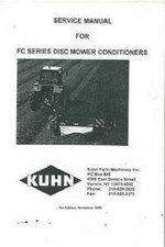 KUHN MOWER CONDITIONER F200 FC202 FC250 FC300 F301 FC350 WORKSHOP SERVICE MANUAL
