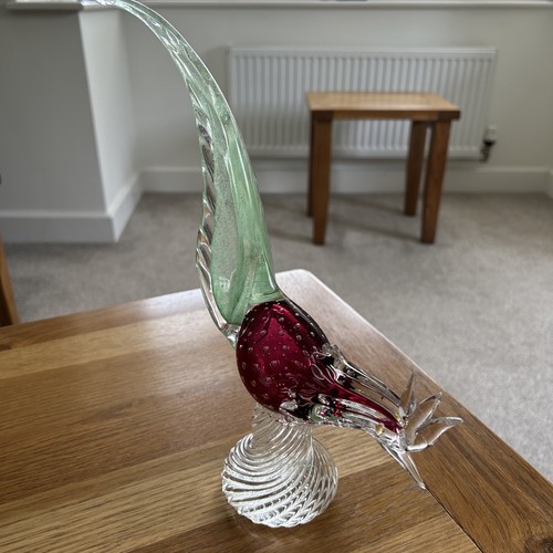 Murano art glass - glass, pheasant