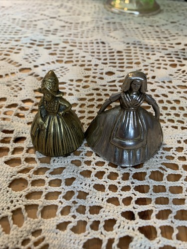 Pair vintage brass silver - pair,