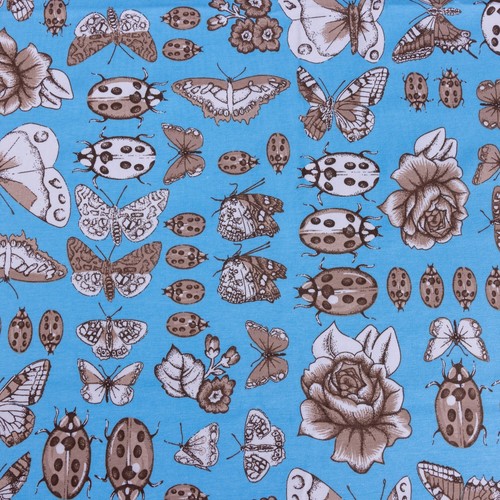 Retro bugs butterfly blue - &,