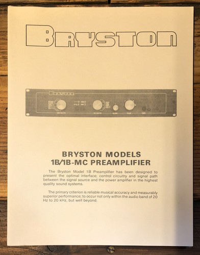 Bryston mc preamplifier - 1b,