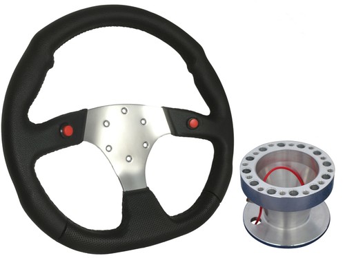Chrome steering wheel - wheel, +