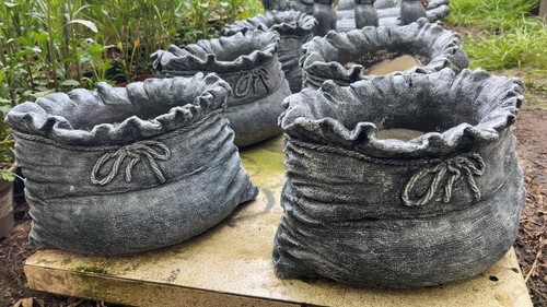 Solid concrete planter bag - concrete,