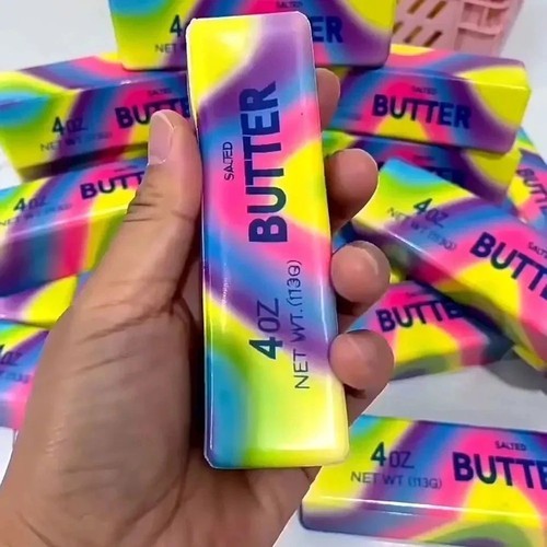 Rainbow squishy butter sensory - rainbow,