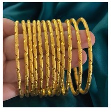 Indian 22ct gold Plated Dubai jewellery bangle set karra 2.4/2.5 bridal gift