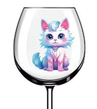 12x Cat Valentines Day Colourful Wine Glass Bottle Van Vinyl Sticker Decal a5136