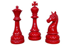 3 x Large Red Chess Pieces |