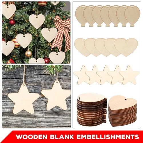 Wooden pendants hearts stars - pendants,