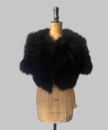 Vintage black feather - 70's,