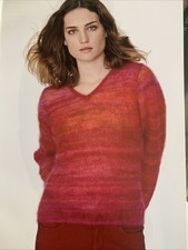 Knitting Pattern   1128. Ladies Jumper V Neck In Rowan Kidsilk Haze Stripe 4 Ply